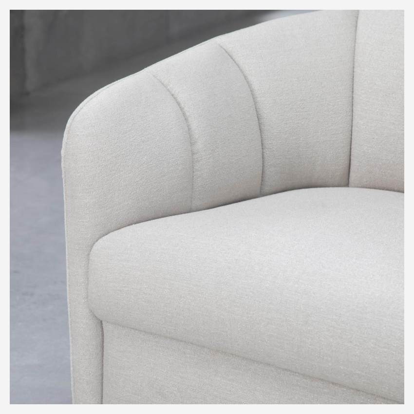 Fauteuil arrondi en tissu Lucca - Blanc mastic