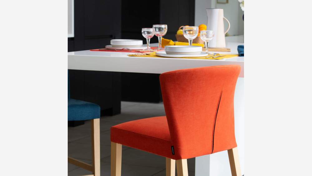 Chaise mi-haute de bar en tissu - Orange