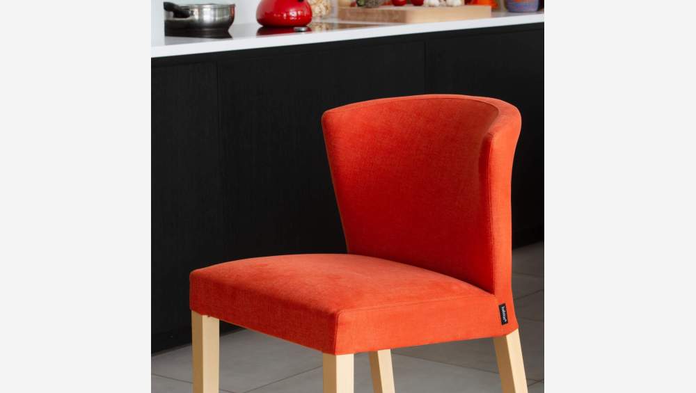 Chaise mi-haute de bar en tissu - Orange