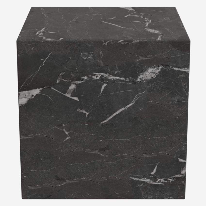 Table d'appoint cube en marbre - Noir