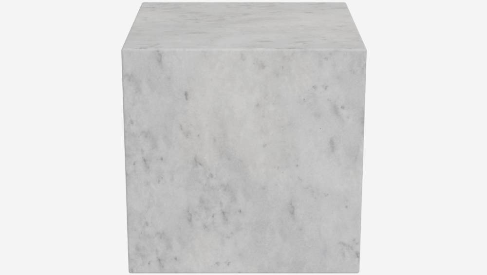 Table d'appoint cube en marbre - Blanc