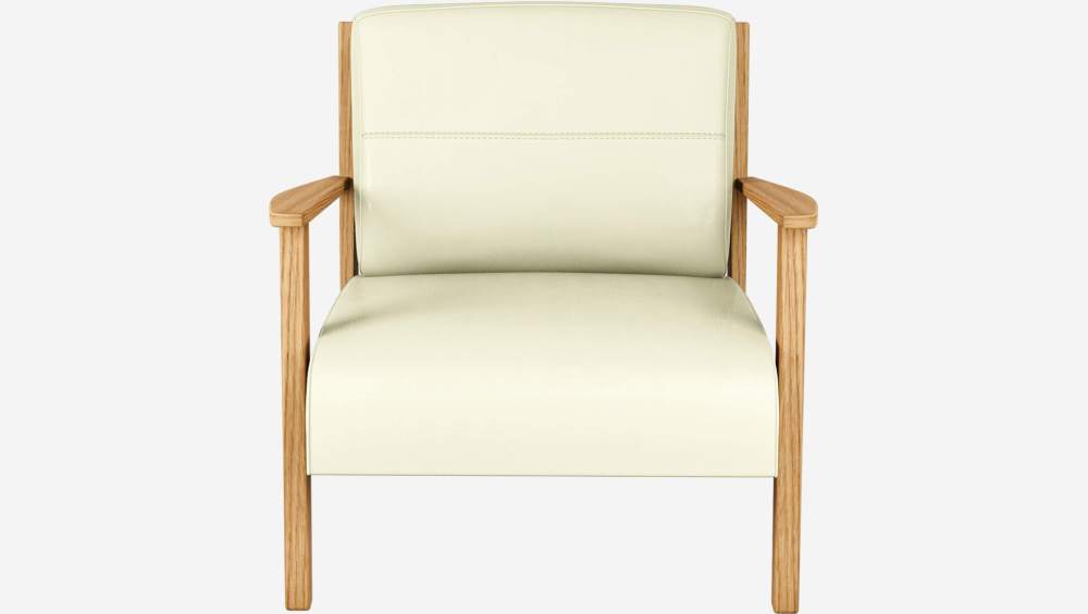 Fauteuil en cuir Savoy - Blanc albâtre 