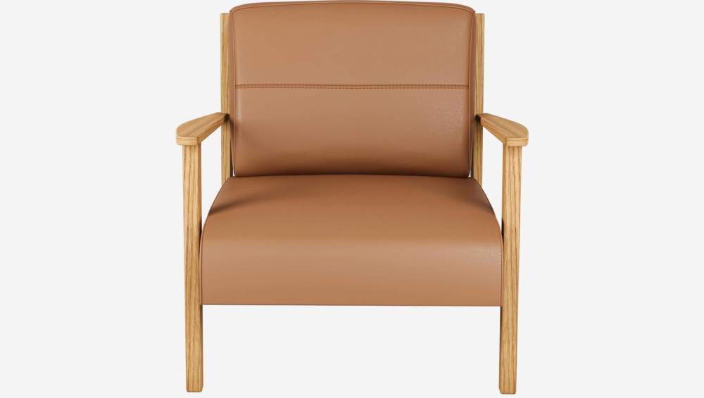 Fauteuil en cuir Savoy - Marron cognac