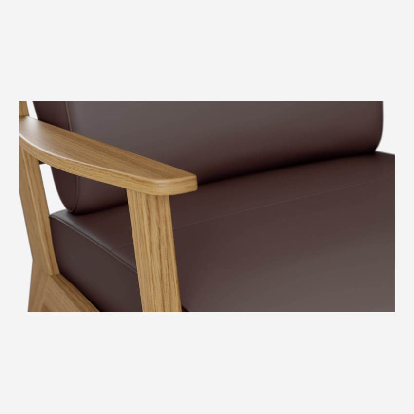 Fauteuil en cuir Savoy - Marron tonka