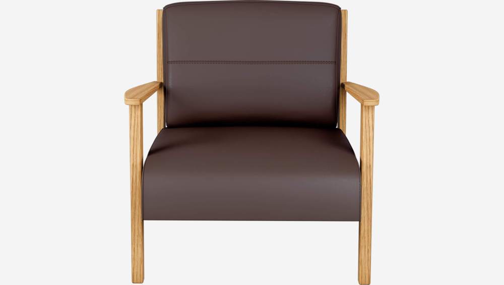 Fauteuil en cuir Savoy - Marron tonka