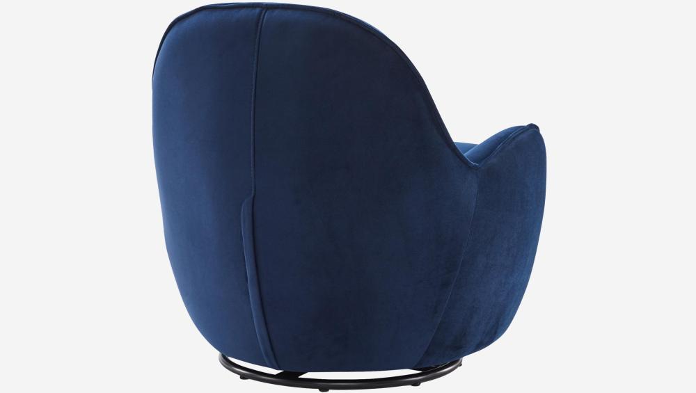 Fauteuil pivotant en velours - Bleu