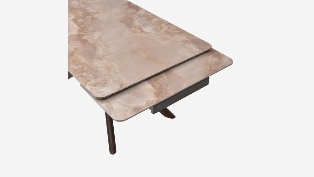 Table rectangulaire extensible en céramique - Beige ambré