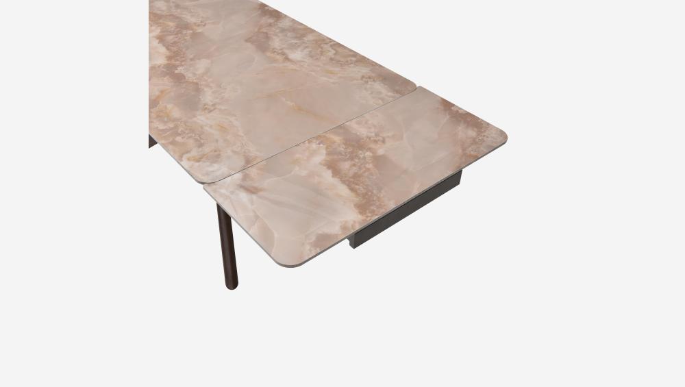 Table rectangulaire extensible en céramique - Beige ambré