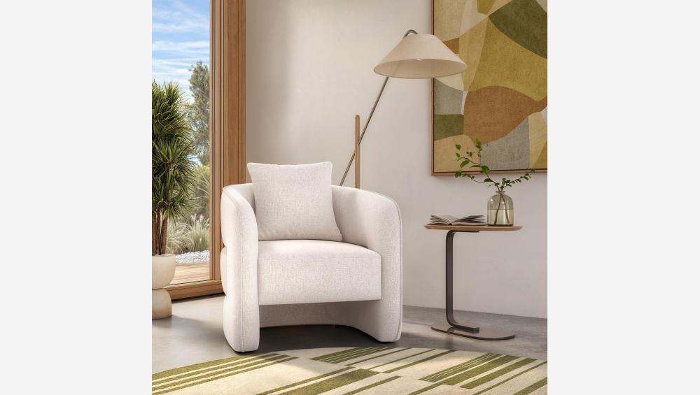 Fauteuil en tissu chenille - Beige