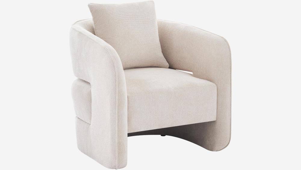 Fauteuil en tissu chenille - Beige