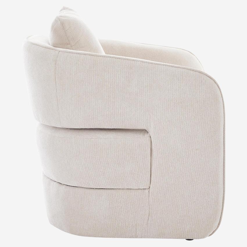 Fauteuil en tissu chenille - Beige