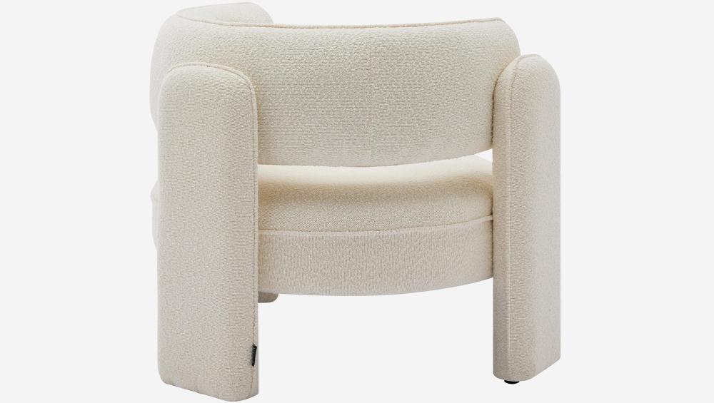 Fauteuil tripode en tissu bouclette - Blanc cassé