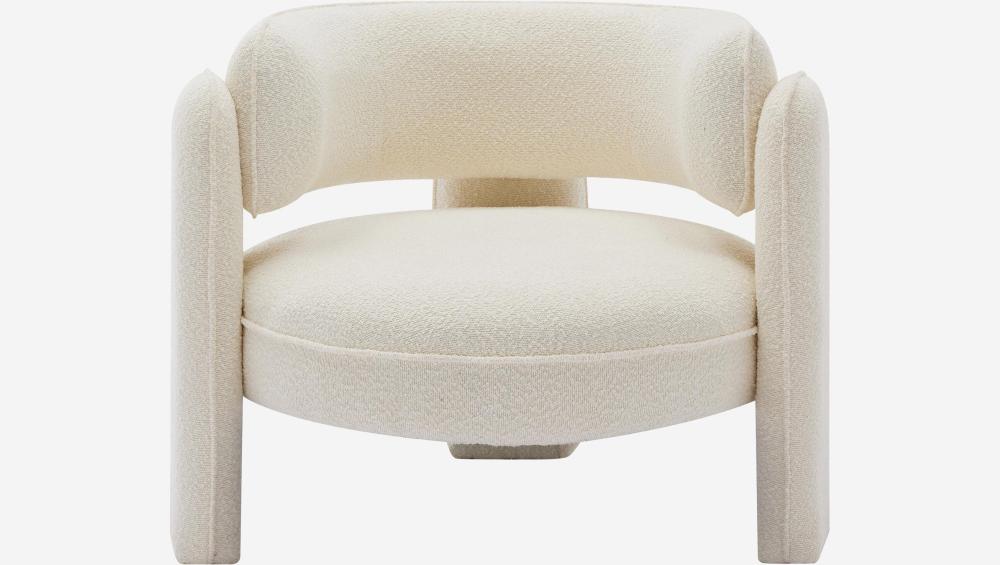 Fauteuil tripode en tissu bouclette - Blanc cassé