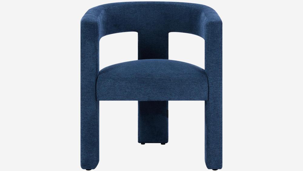 Fauteuil tripode en tissu chenille - Bleu roi