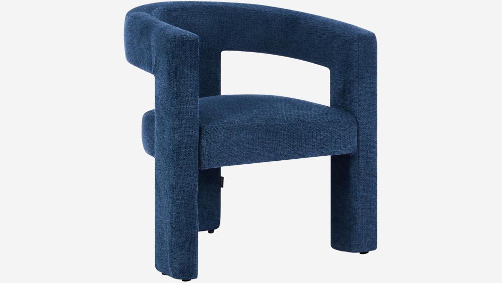 Fauteuil tripode en tissu chenille - Bleu roi