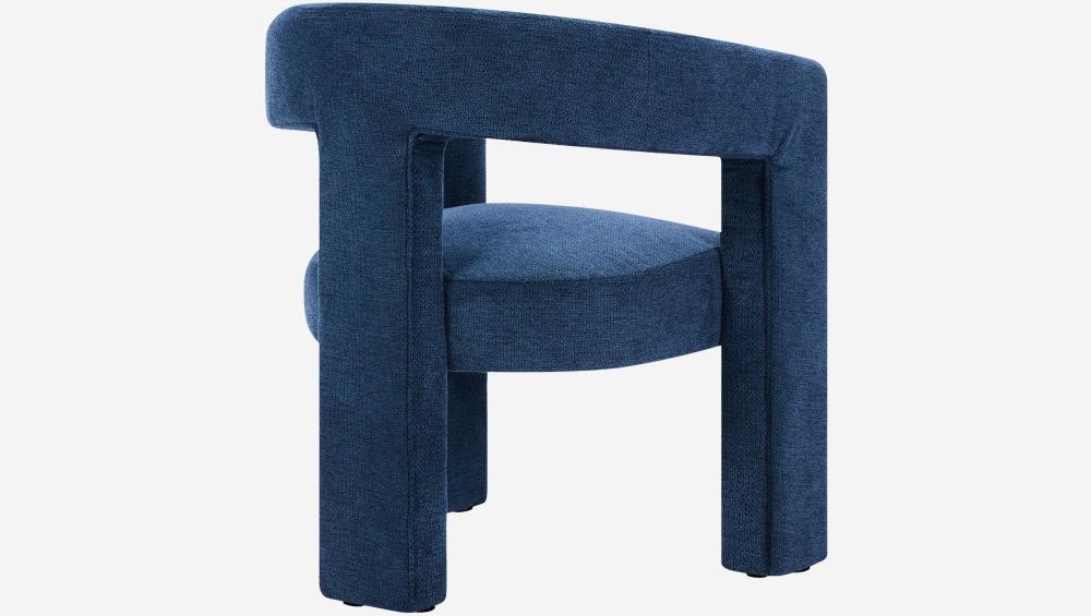 Fauteuil tripode en tissu chenille - Bleu roi