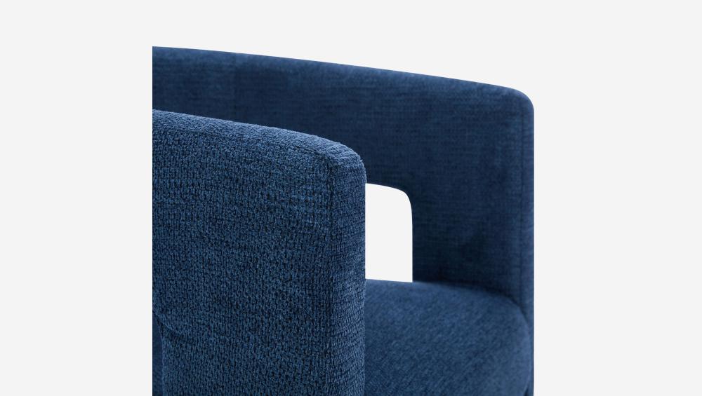 Fauteuil tripode en tissu chenille - Bleu roi