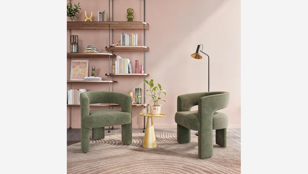 Fauteuil tripode en tissu chenille - Vert olive