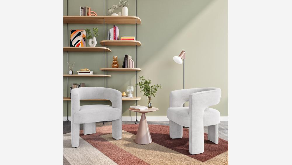 Fauteuil tripode en tissu chenille - Blanc