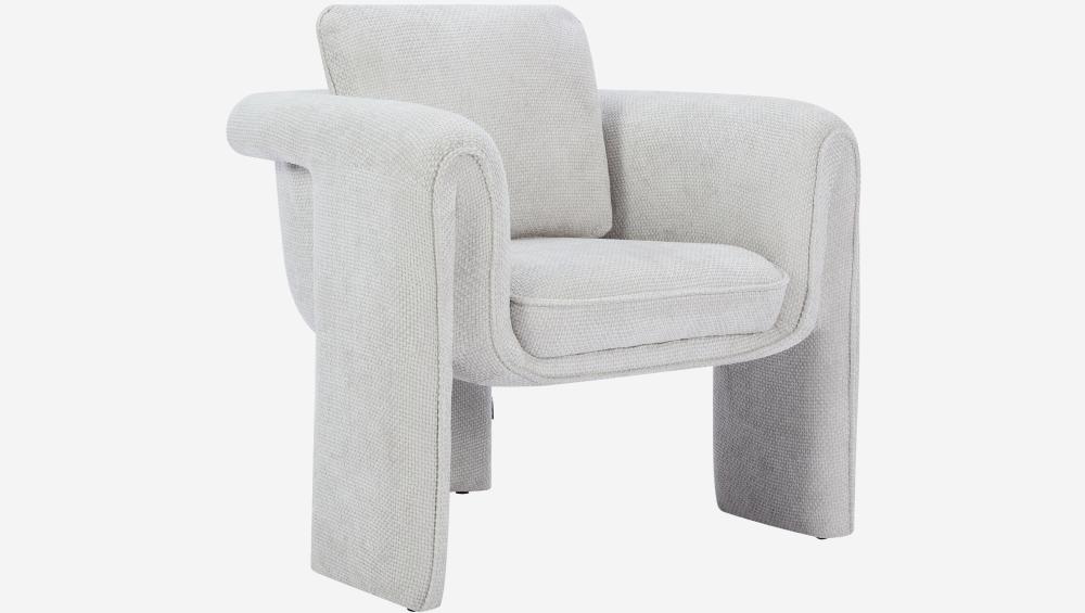 Fauteuil tripode en tissu chenille - Gris clair