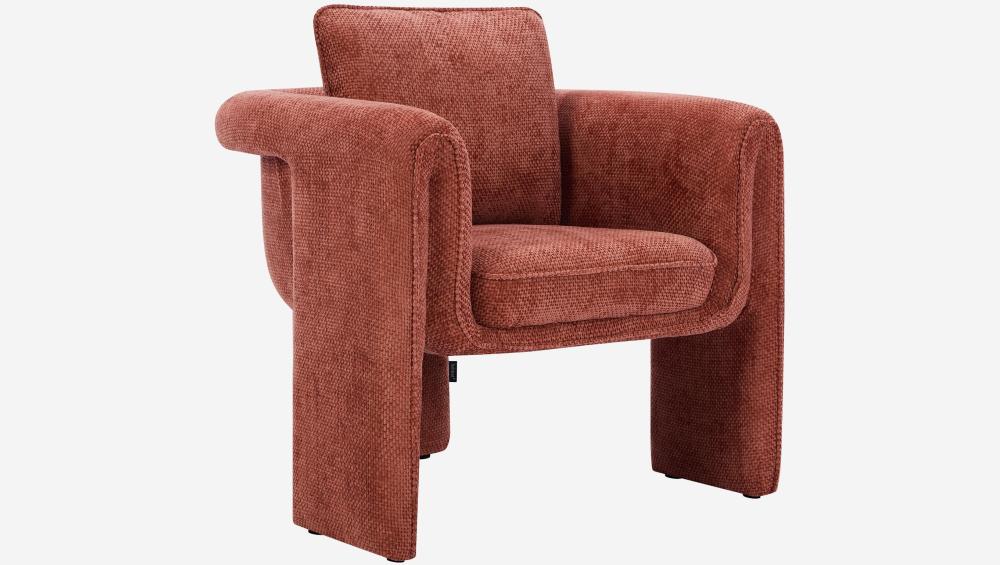 Fauteuil tripode en tissu chenille - Terracotta