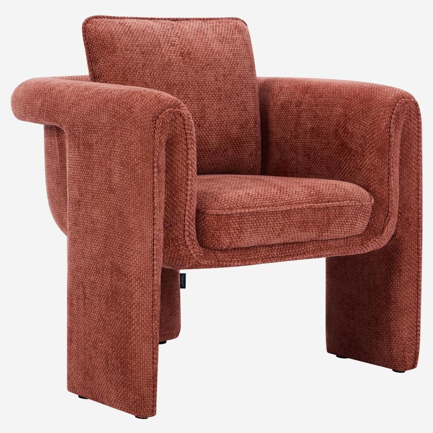 Fauteuil tripode en tissu chenille - Terracotta