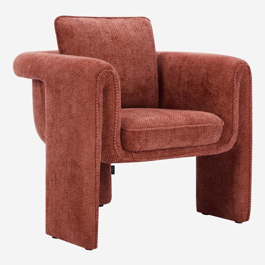 Fauteuil tripode en tissu chenille - Terracotta