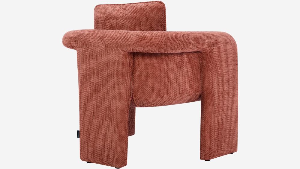 Fauteuil tripode en tissu chenille - Terracotta