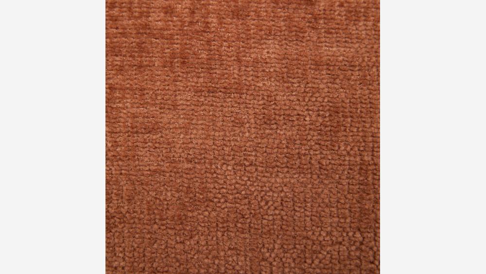 Fauteuil pivotant en tissu chenille et métal chromé - Terracotta