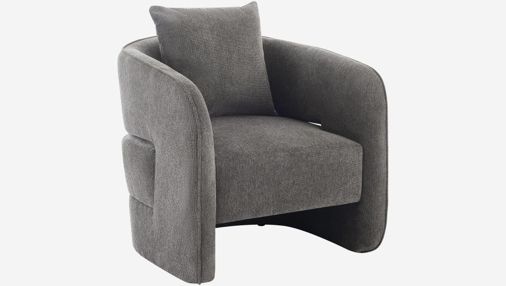 Fauteuil en tissu chenille - Gris foncé