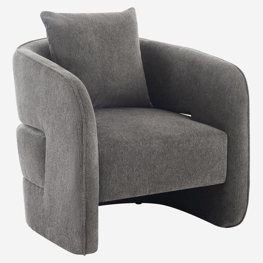 Fauteuil en tissu chenille - Gris foncé