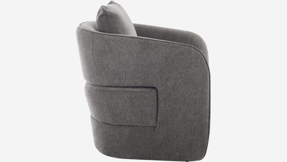 Fauteuil en tissu chenille - Gris foncé