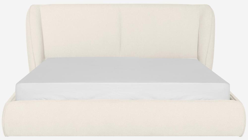 Lit coffre 160 x 200 cm en tissu bouclette courte - Beige