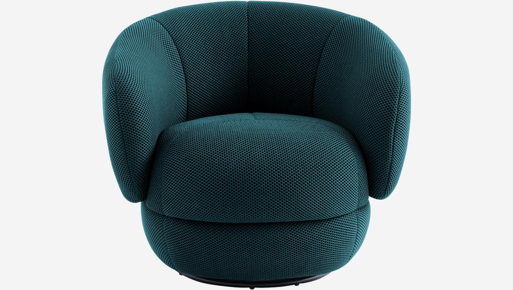 Fauteuil pivotant en tissu 3D - Bleu canard