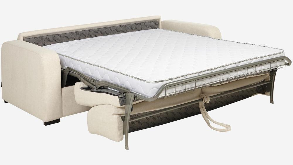 Canapé convertible 2 places - Couchage 140 cm - Matelas en mousse 14 cm - Tissu Lipari Beige