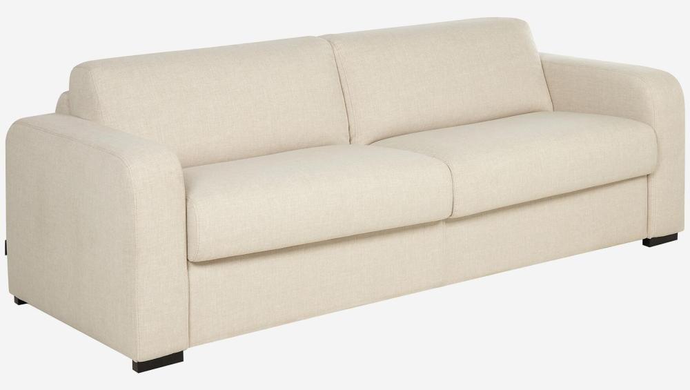 Canapé convertible 2 places - Couchage 140 cm - Matelas en mousse 14 cm - Tissu Lipari Beige