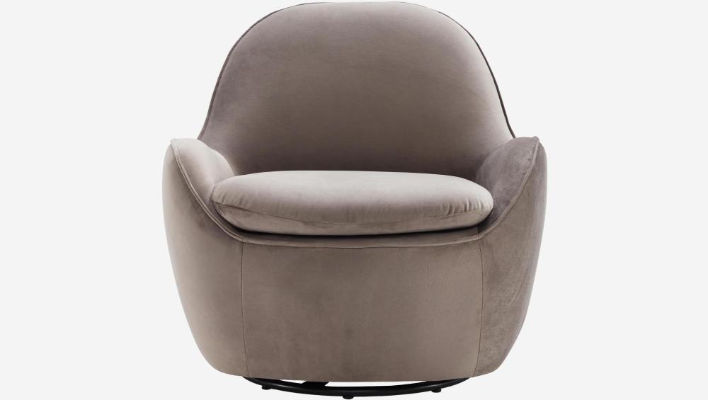 Fauteuil pivotant en velours - Gris