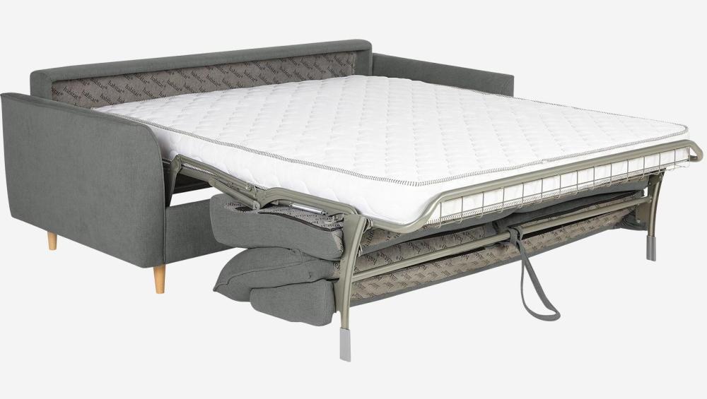 Canapé convertible 2 places - Couchage 140 cm - Matelas en mousse 14 cm - Tissu Lugano Gris