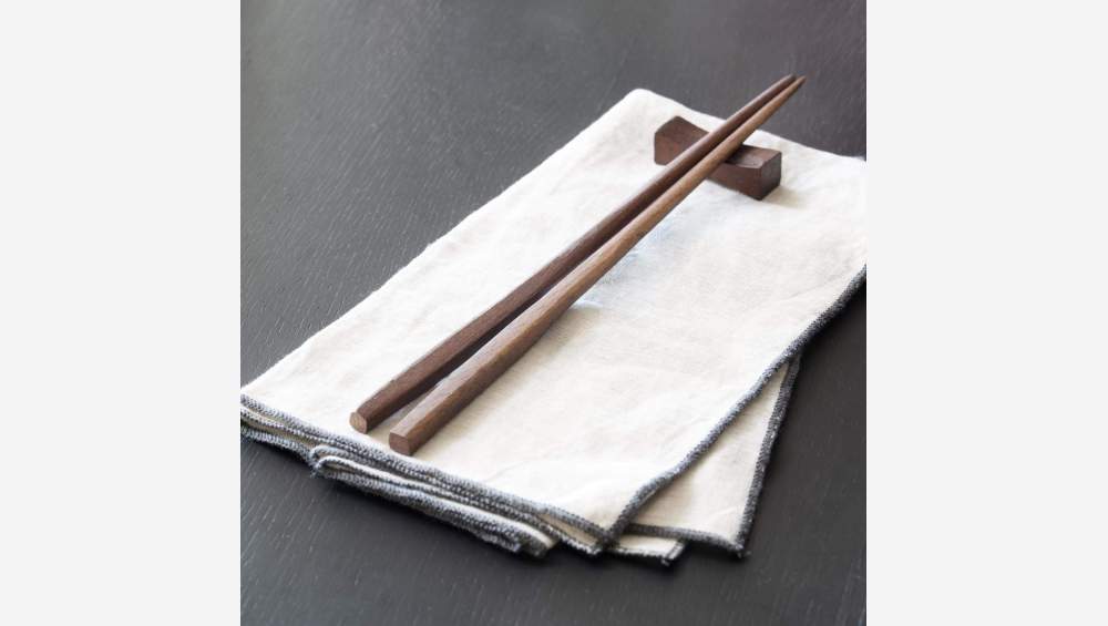 Lot de 2 serviettes de table en lin - 45 x 45 cm - Naturel