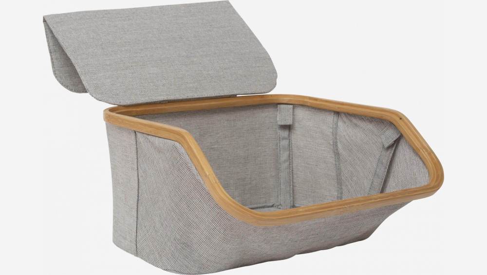 Boîte de rangement en bambou - 38 x 37 cm - Gris