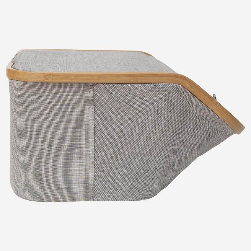 Boîte de rangement en bambou - 38 x 37 cm - Gris