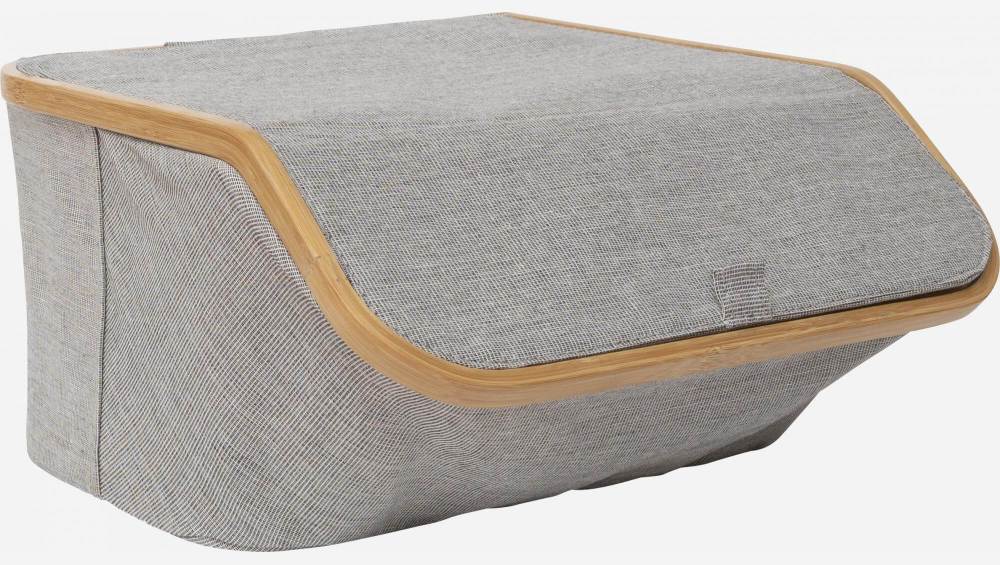 Boîte de rangement en bambou - 38 x 37 cm - Gris