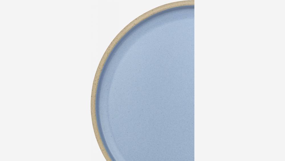 Assiette à dessert en grès - 20,5 cm - Bleu