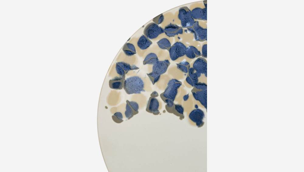 Assiette plate en grès - 28 cm - Bleu