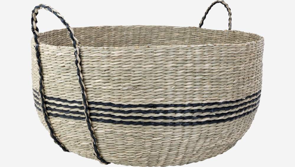 Panier de rangement en jonc de mer - 60 x 36 cm - Naturel