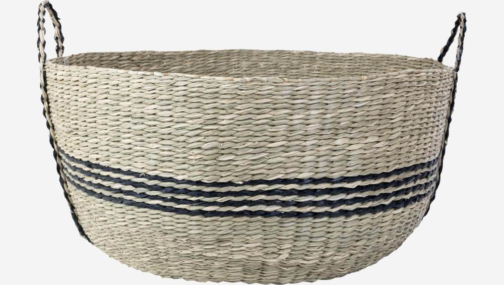 Panier de rangement en jonc de mer - 60 x 36 cm - Naturel