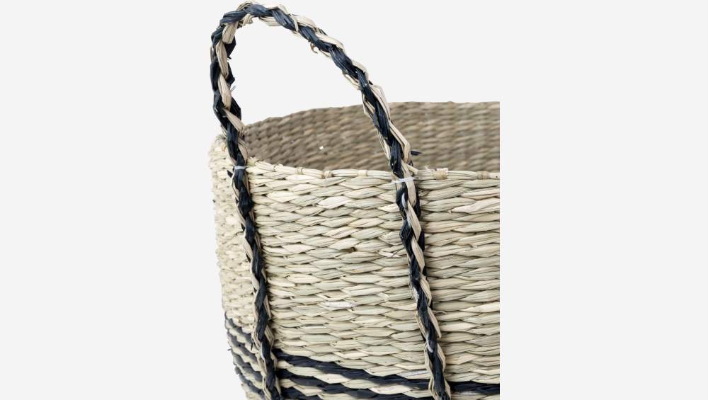 Panier de rangement en jonc de mer - 60 x 36 cm - Naturel