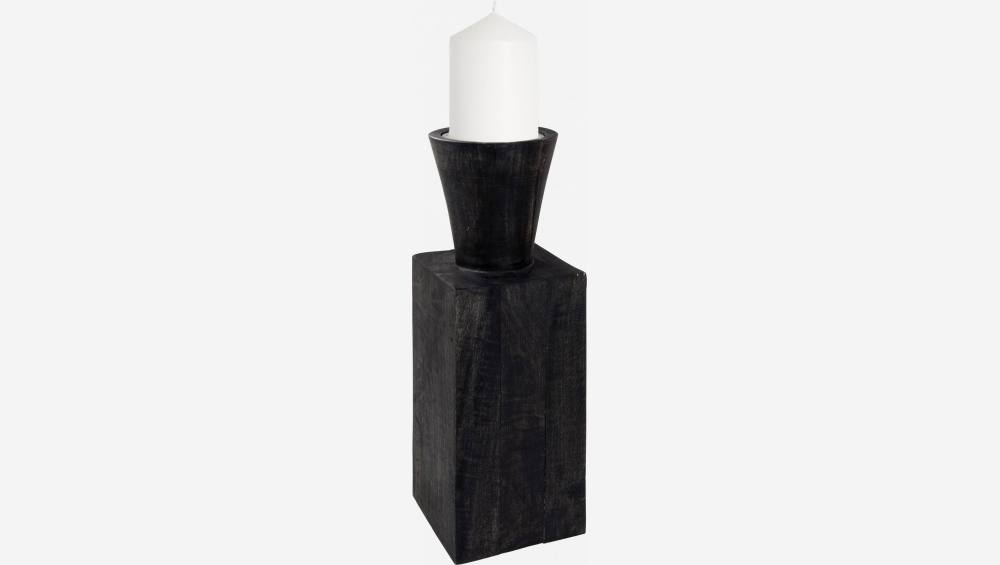 Bougeoir en bois - 32 cm - Noir