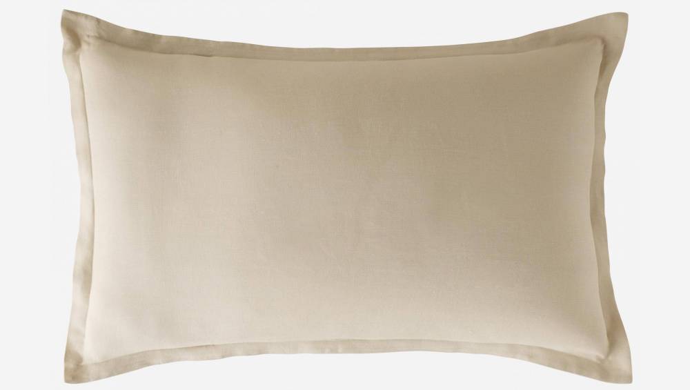 Taie d'oreiller en lin - 50 x 80 cm - Beige