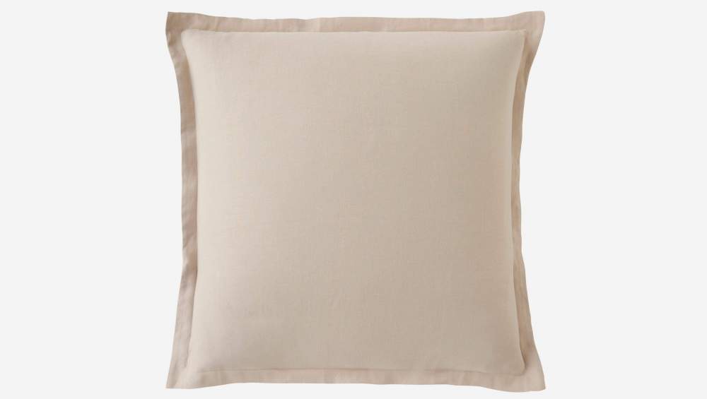 Taie d'oreiller en lin - 65 x 65 cm - Beige